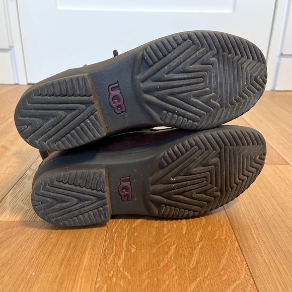 UGG Chestnut Brown Kesey Waterproof Leather Shearling Lined Boots Size 6.5 - Picture 5 of 9